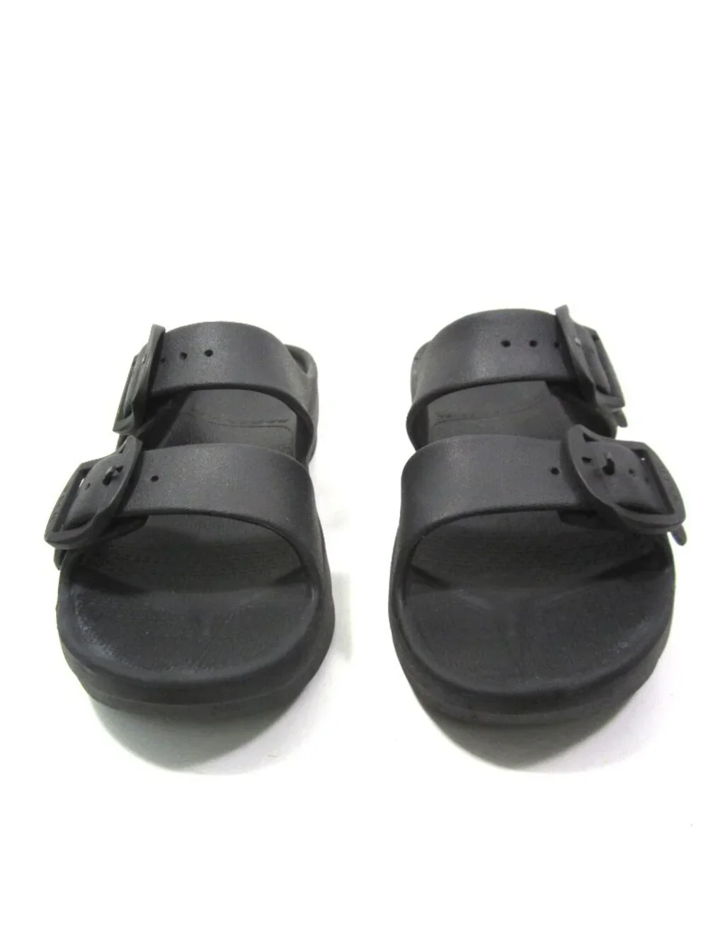 Telic Womens M/L 10 Boise Bliss Black Adjustable Buckle Slide Recovery Sandals